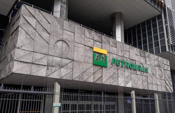 Front view of Petrobras Petroleo Brasileiro S.A. Company Main Office in Rio de Janeiro, Brazil. High quality photo